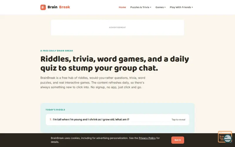 Screenshot of BrainBreak