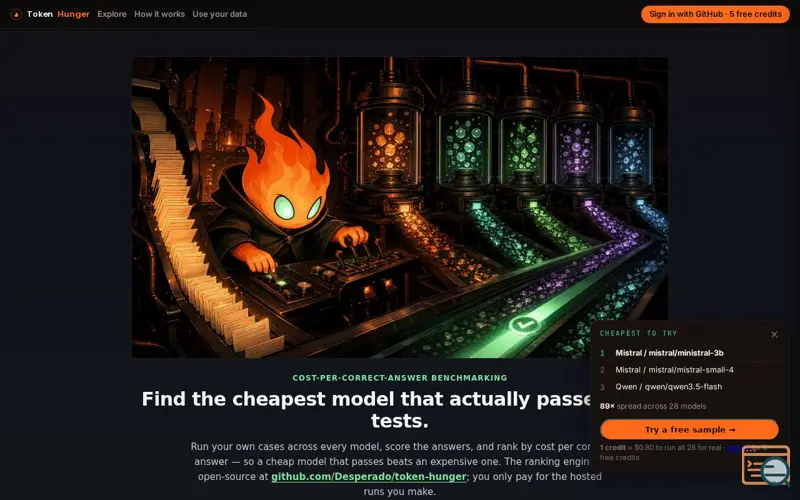 Screenshot of TokenHunger