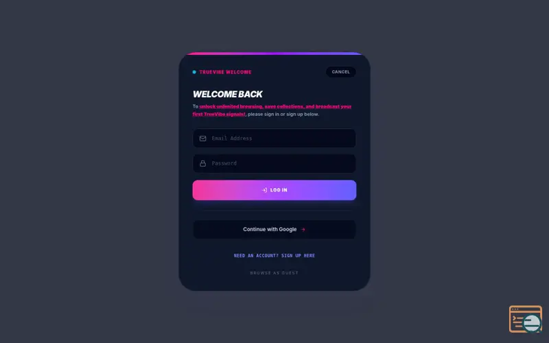 Screenshot of TRUΞVIBΞ