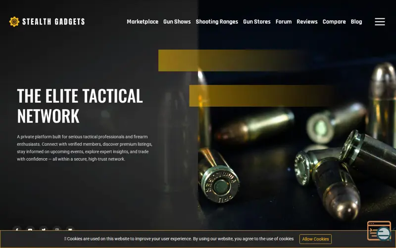 Screenshot of Stealth Gadgets, a launch using Revive Adserver