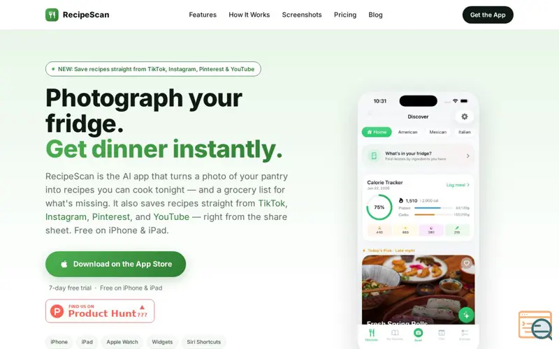 Screenshot of RecipeScan