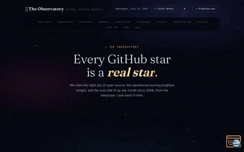 Screenshot of The Git Observatory