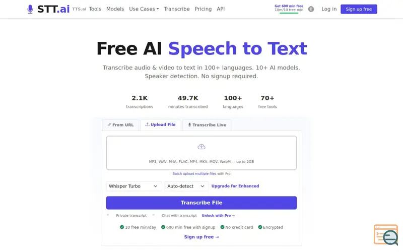 Screenshot of STT.ai