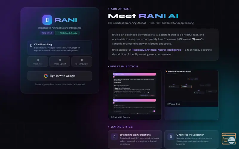 Screenshot of Rani AI