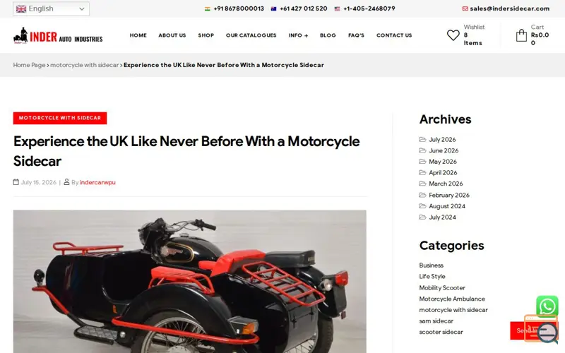 Screenshot of Inder Auto Industries, a launch using Slider Revolution
