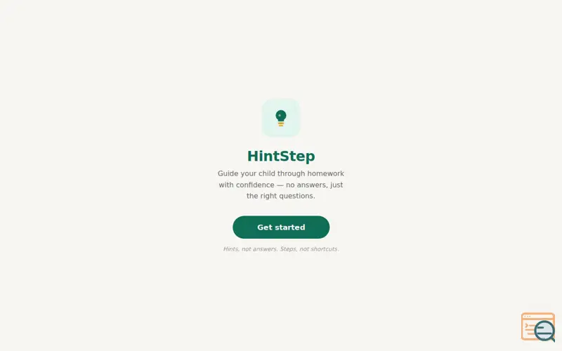 Screenshot of HintStep — Homework coaching for parents