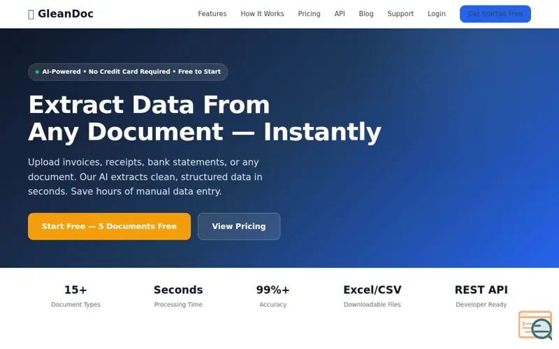 Screenshot of GleanDoc