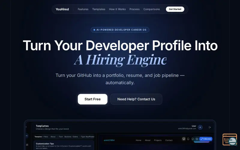Screenshot of YouHired