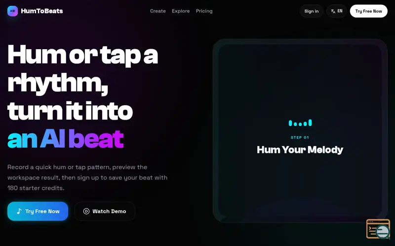 Screenshot of HumToBeats