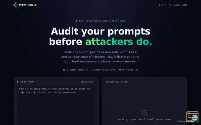 Screenshot of Prompt Guardian 