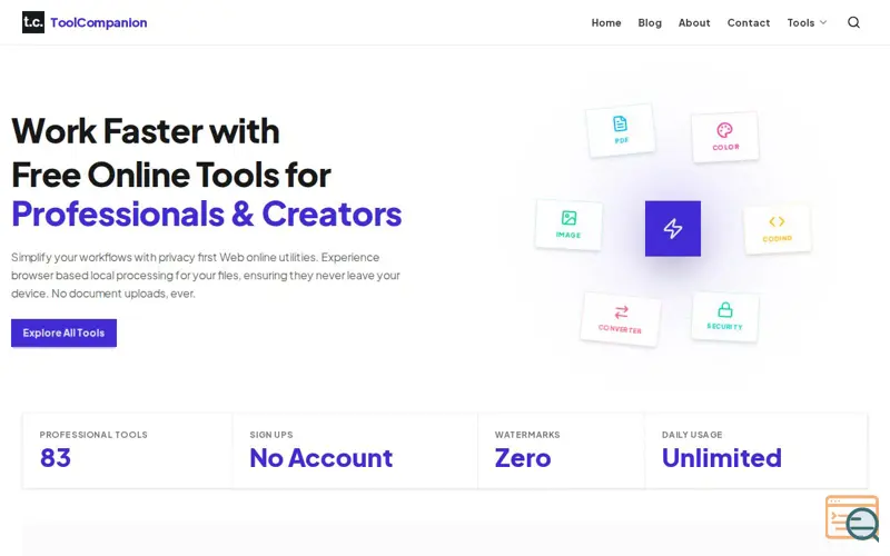 Screenshot of ToolCompanion