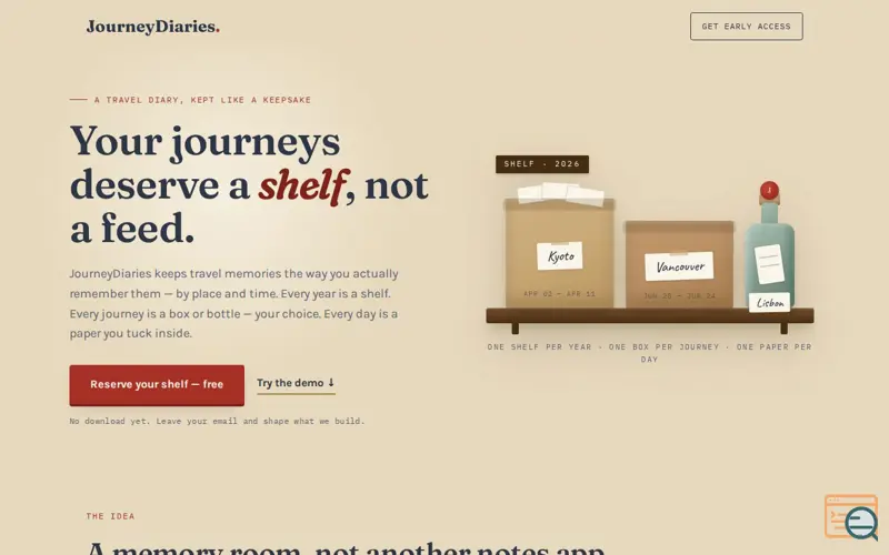 Screenshot of Journeydiaries
