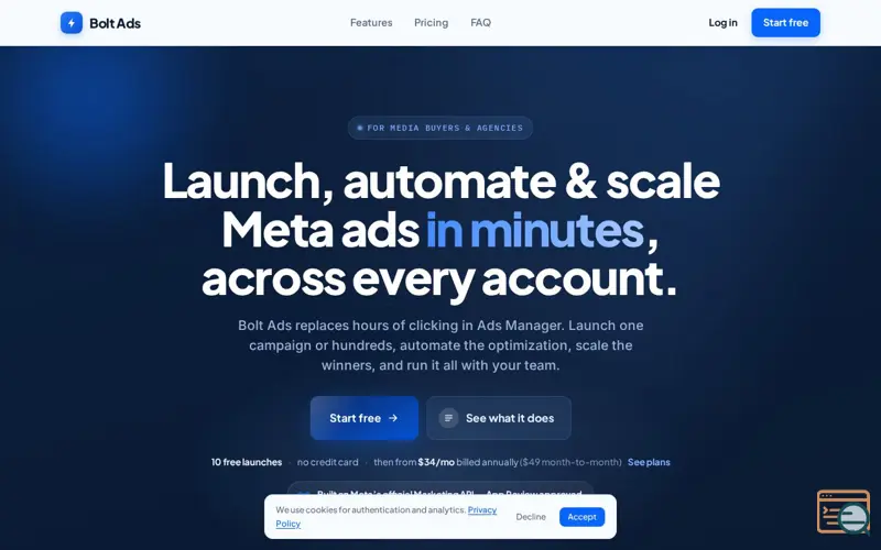 Screenshot of Bolt Ads