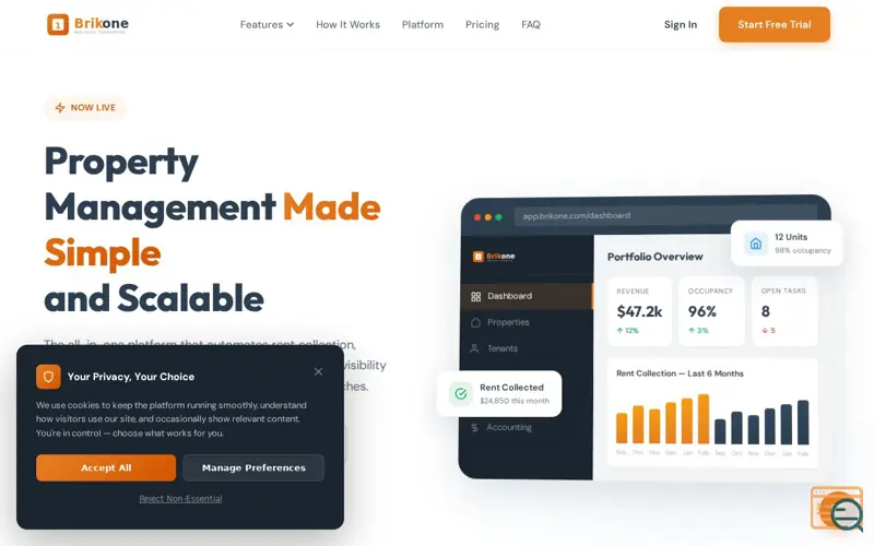 Screenshot of Brikone, a launch using Bunny Fonts