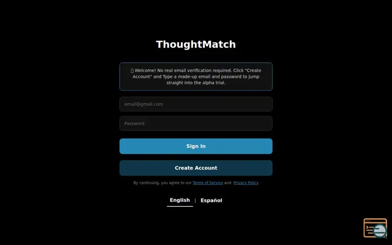 Screenshot of ThoughtMatch