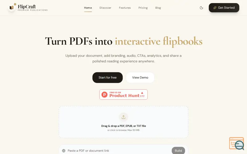 Screenshot of FlipCraft