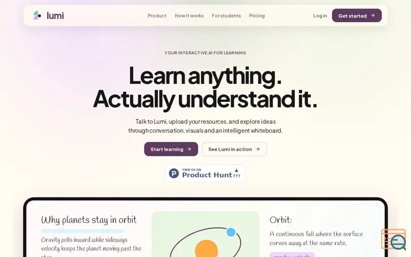 Screenshot of Lumi