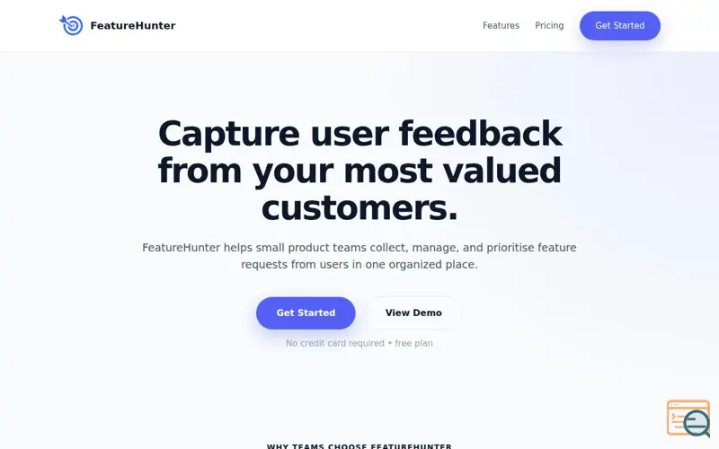 Screenshot of FeatureHunter 