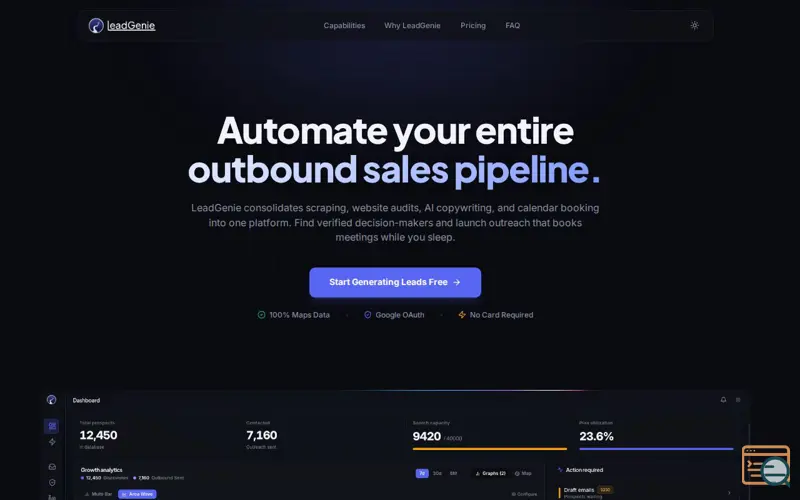 Screenshot of LeadGenie