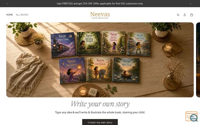 Screenshot of Neevas, a launch using Google Merchant Center