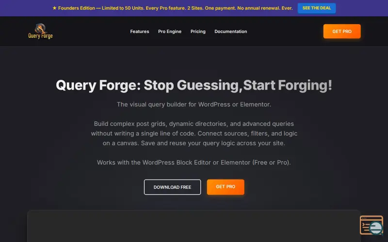 Screenshot of Query Forge has Landed!, a launch using FalconDNS