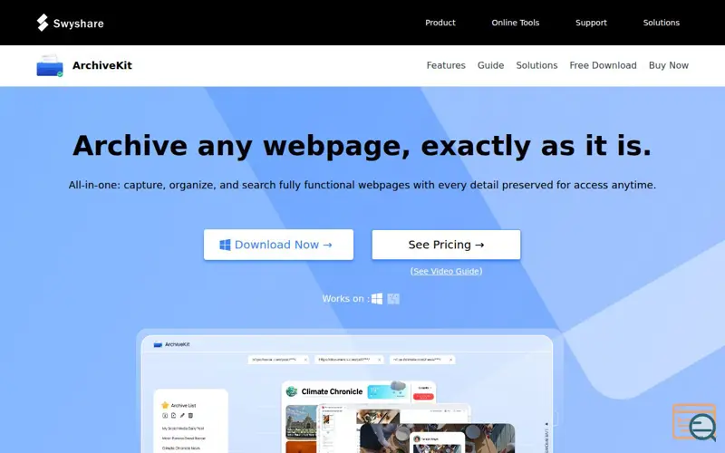 Screenshot of ArchiveKit