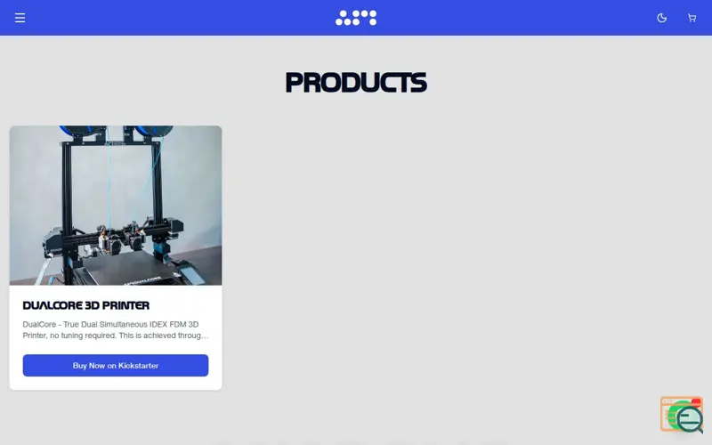 Screenshot of Anabolic Mechanics DualCore 3D Printer