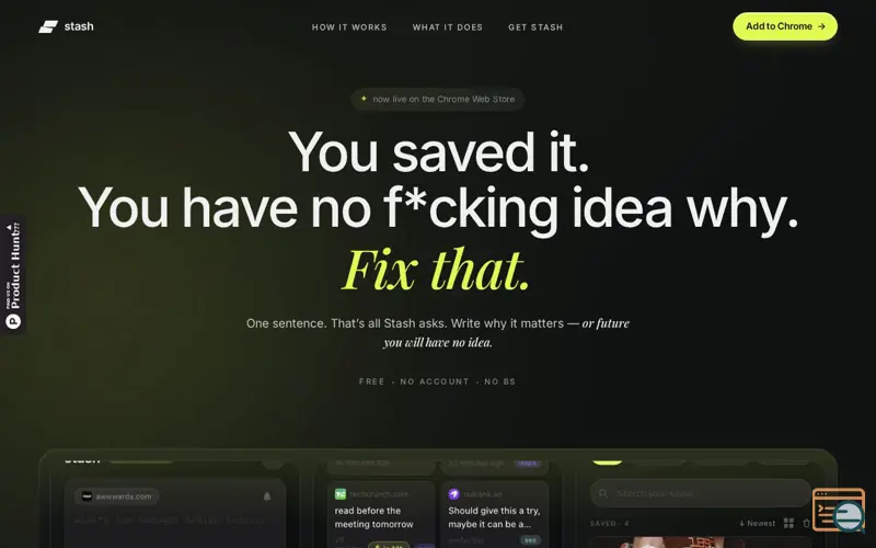 Screenshot of Stash