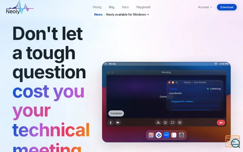 Screenshot of Neoly