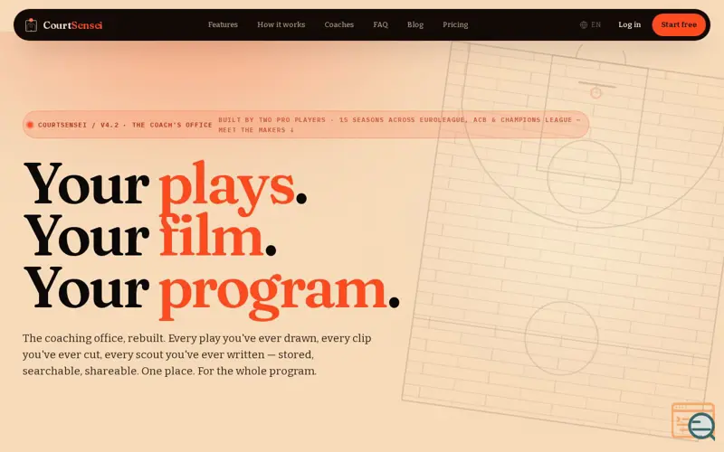 Screenshot of CourtSensei