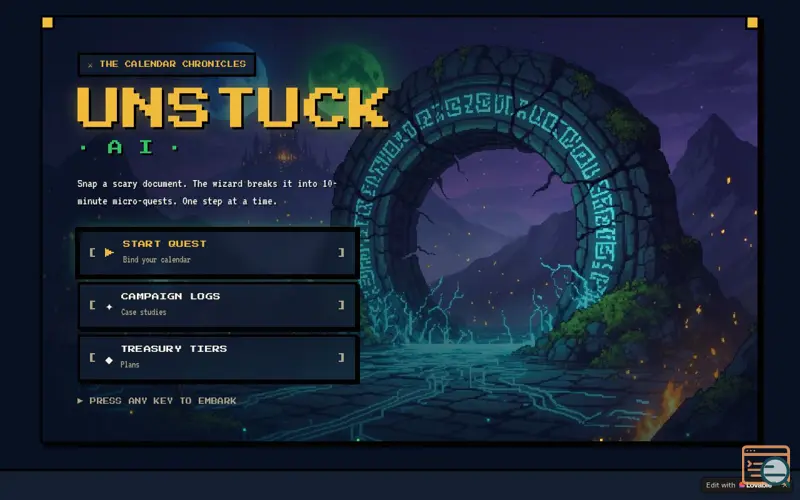 Screenshot of Unstuck AI
