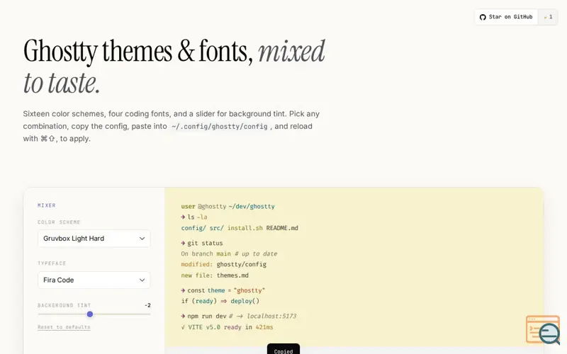 Screenshot of Ghosttythemes