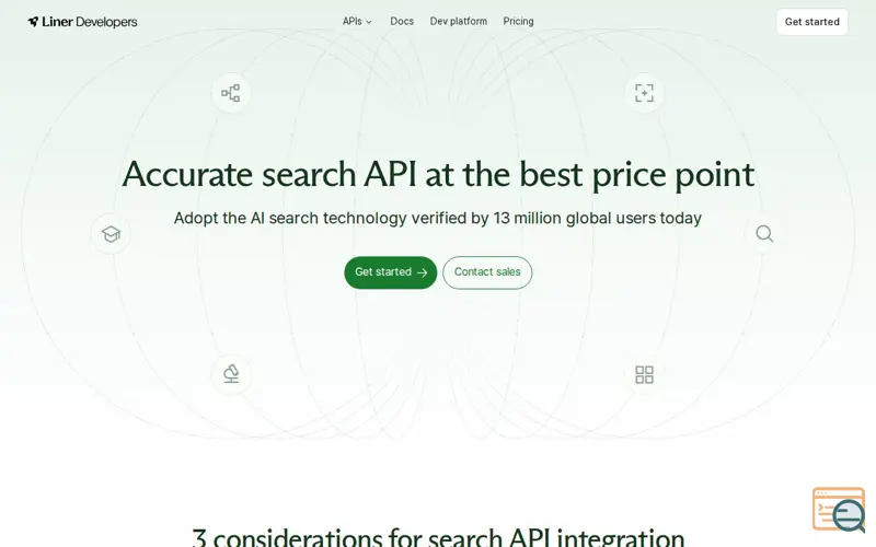 Screenshot of Liner Developer Platform