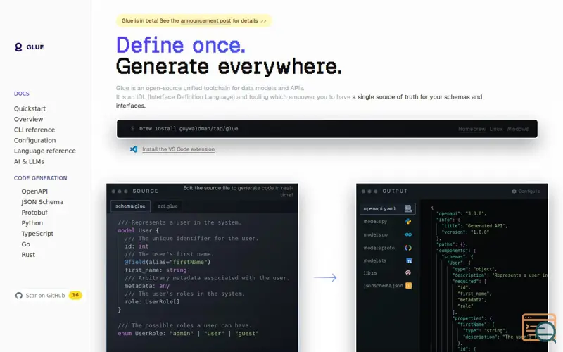 Screenshot of Glue