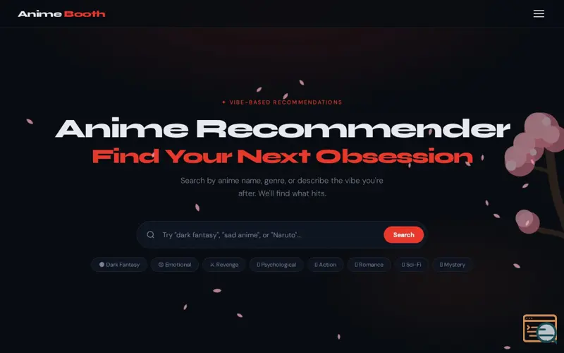 Screenshot of Anime Recommender
