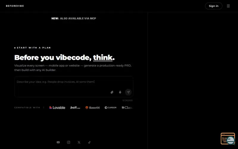 Screenshot of BEFOREVIBE