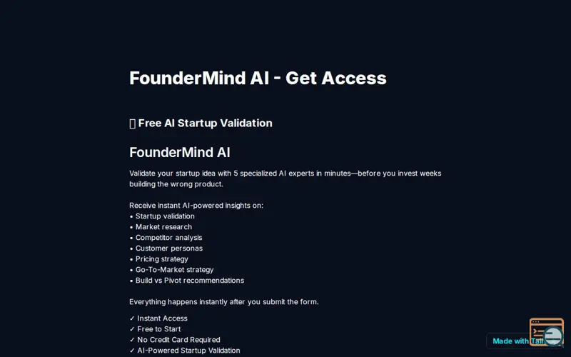 Screenshot of FounderMind AI