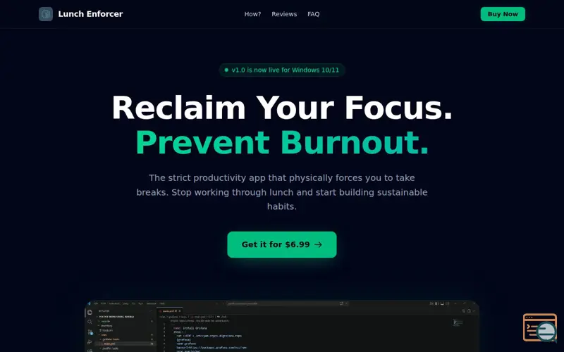 Screenshot of Lunch Enforcer