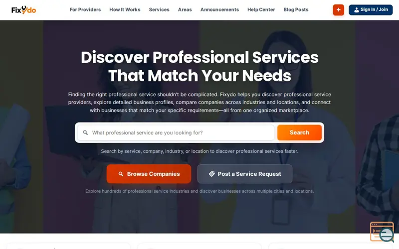 Screenshot of Fixydo
