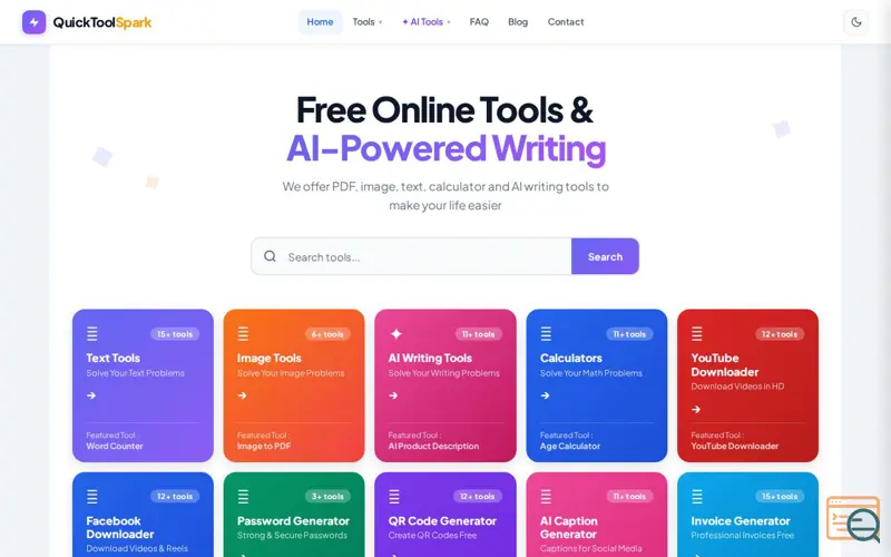 Screenshot of QuickToolSpark