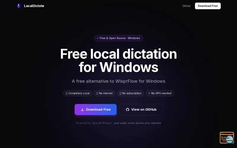 Screenshot of Local-Dictate