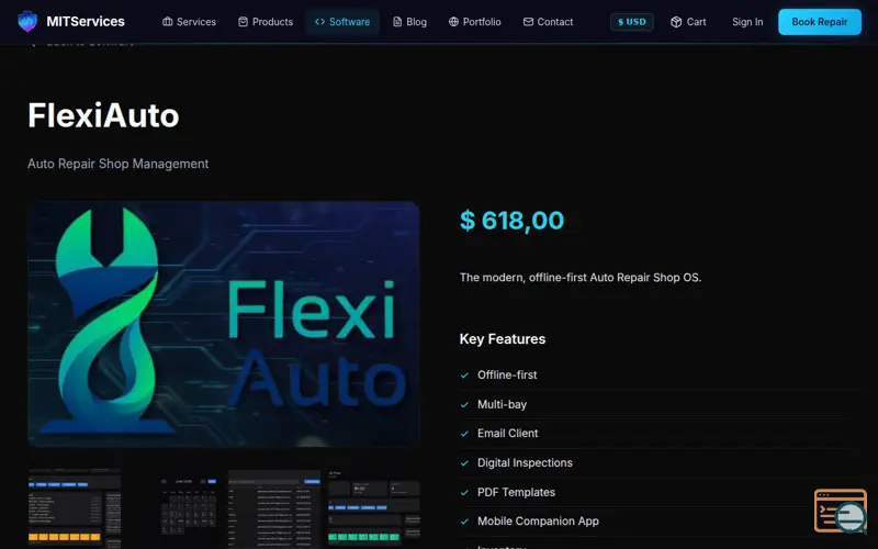 Screenshot of FlexiAuto