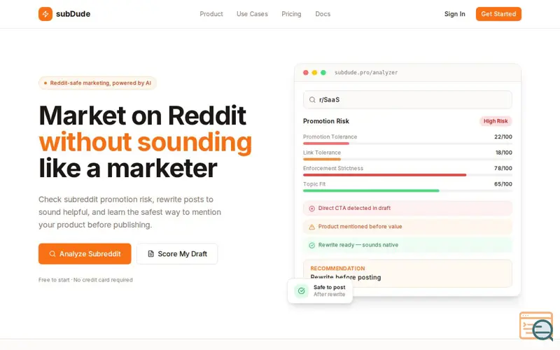 Screenshot of subDude
