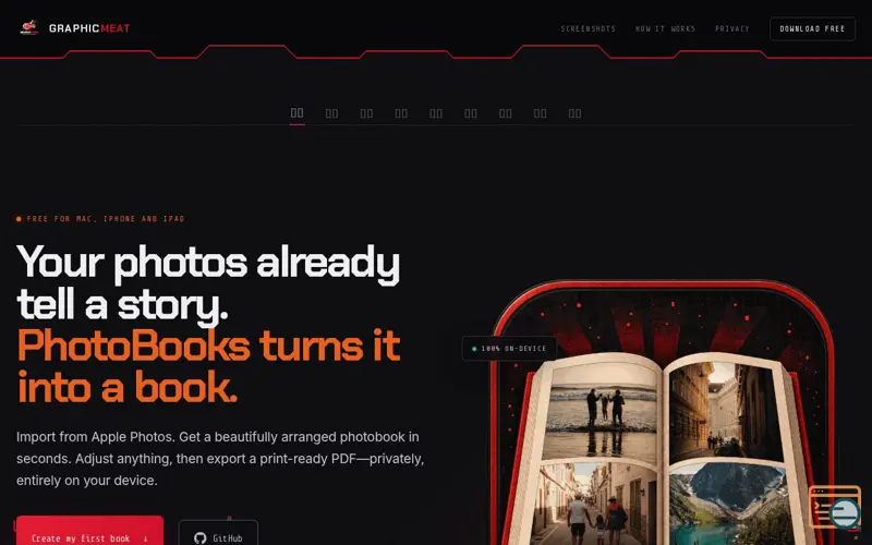 Screenshot of PhotoBooks by GraphicMeat