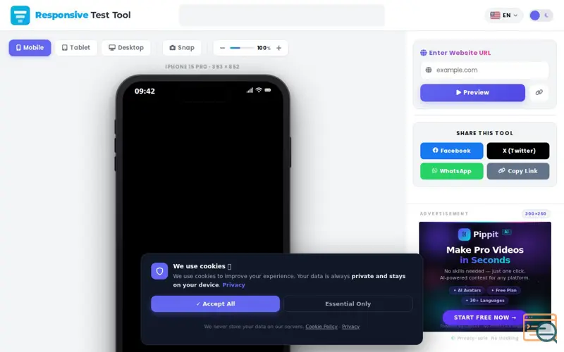 Screenshot of Responsive Test Tool
