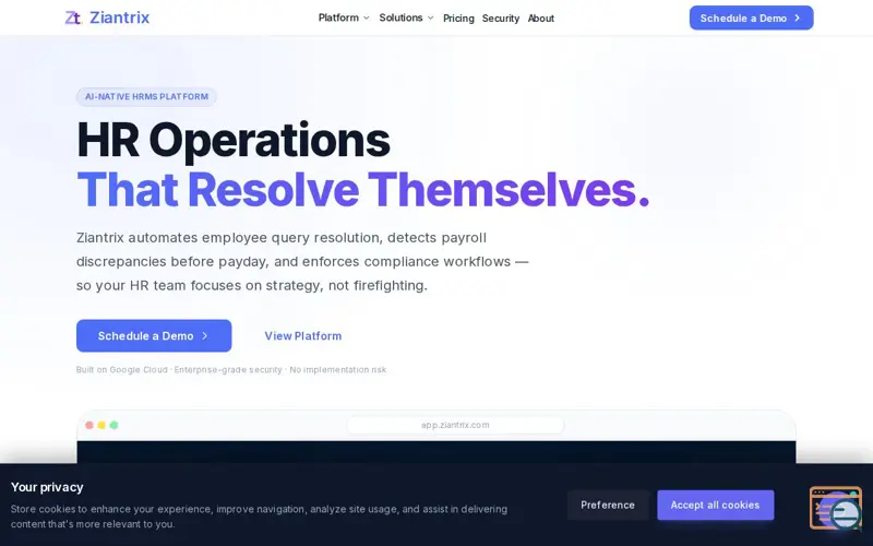 Screenshot of Ziantrix