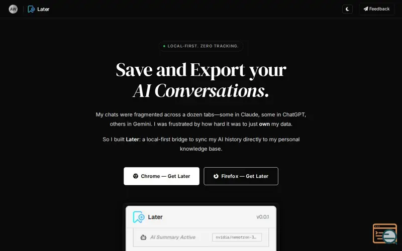 Screenshot of Later