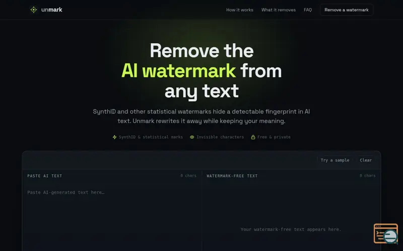 Screenshot of Unmark