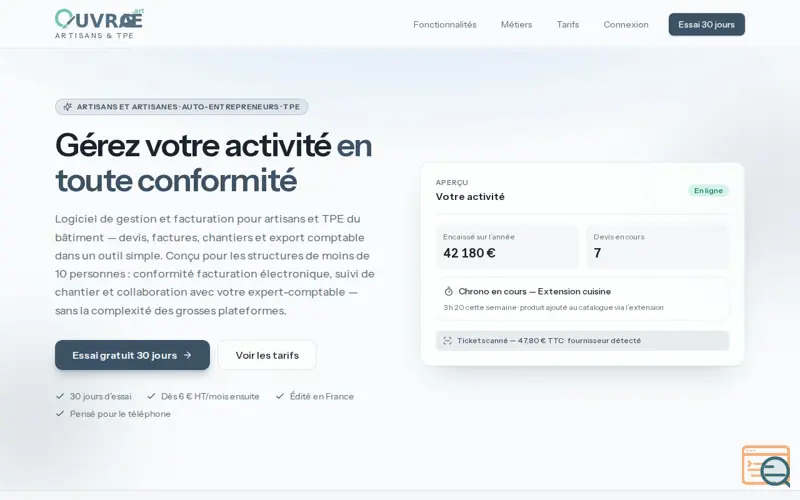 Screenshot of Ouvrage