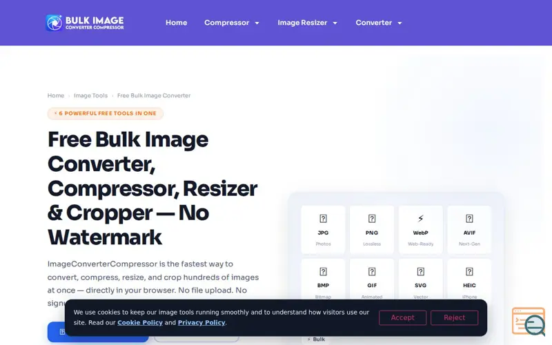 Screenshot of Bulk Image Converter Compressor